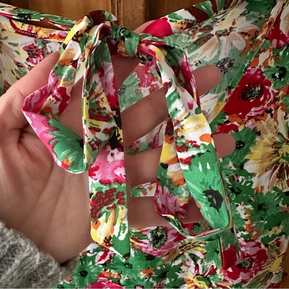 Skue Floral Ruffle Cap Sleeve Top Blouse Tie Back - Large - Picture 8 of 11